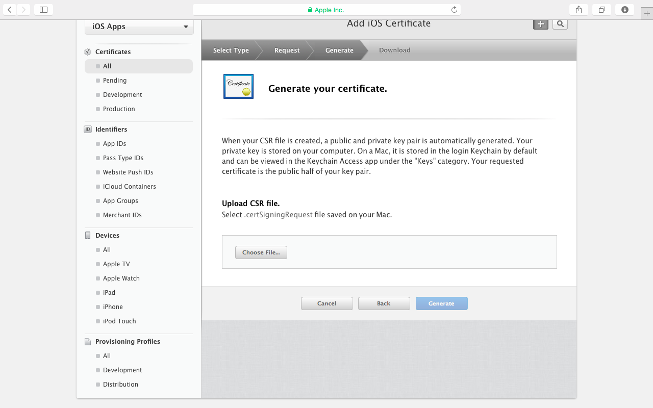 IOS certificate