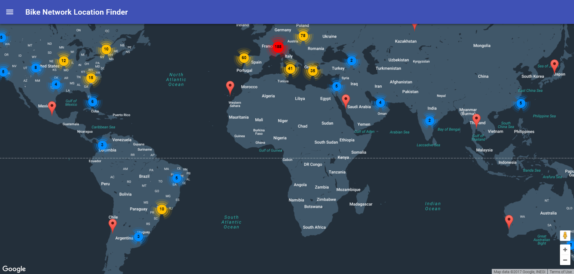 Bike Network Location Finder demo