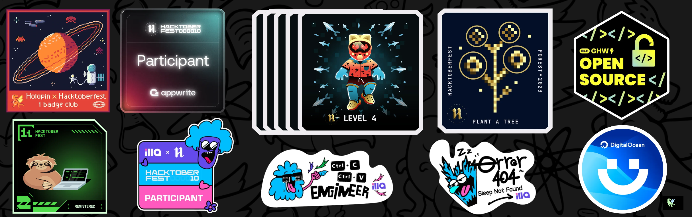 An image of @krishaynair's Holopin badges, which is a link to view their full Holopin profile