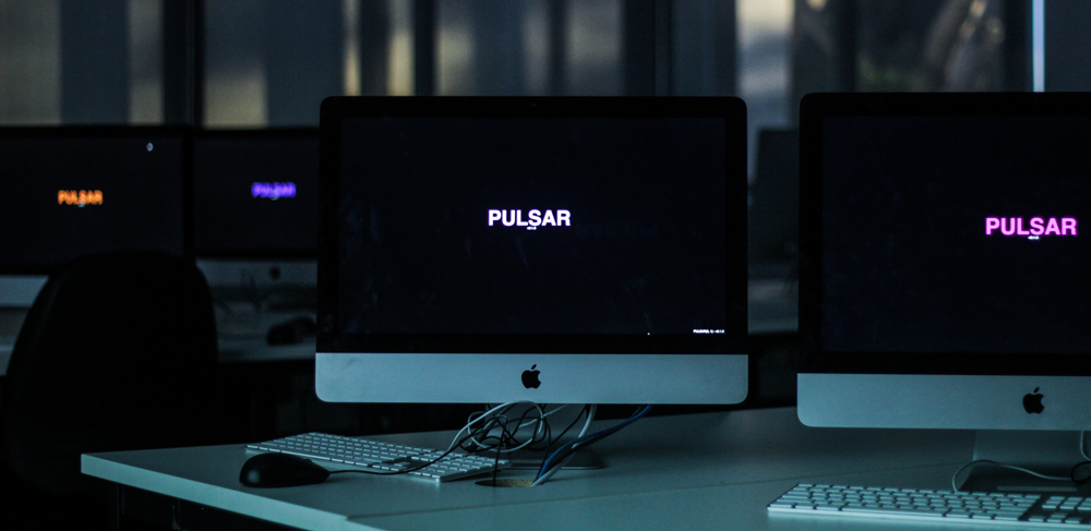 Pulsar starting up on a screen