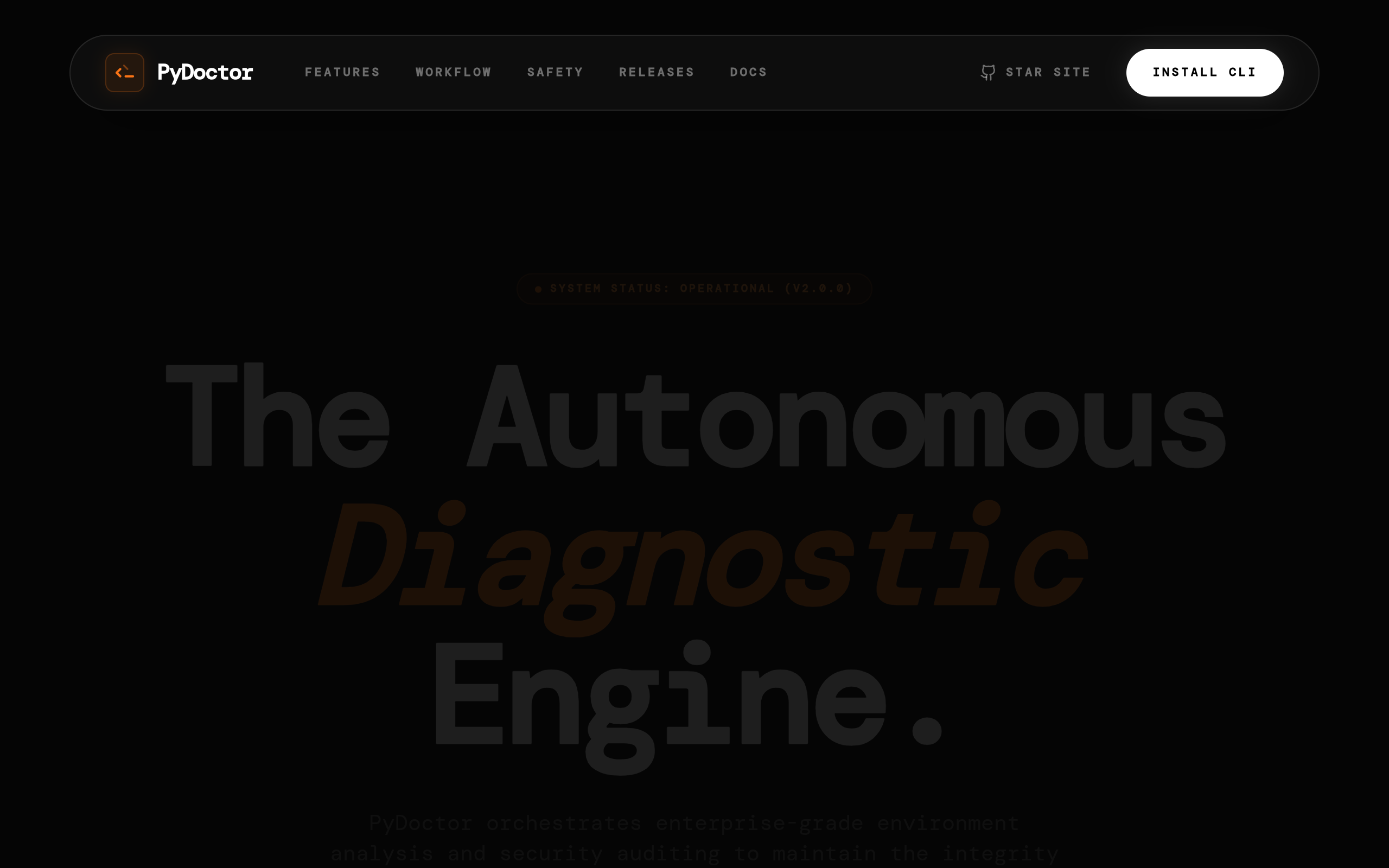 PyDoctor website preview