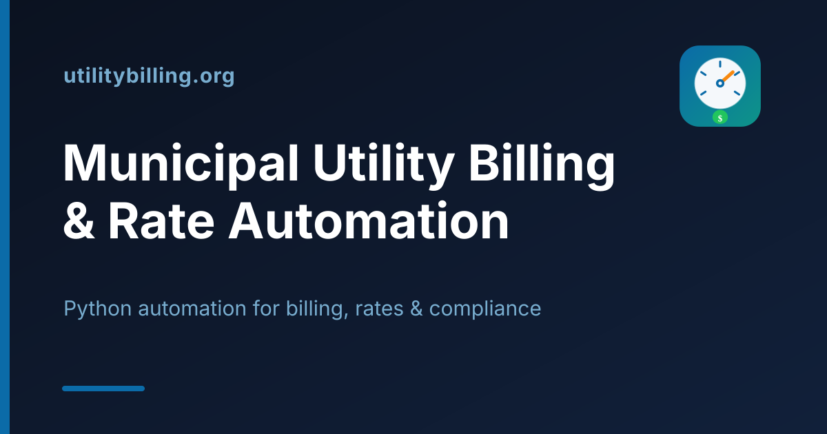 UtilityBilling.org — Municipal Utility Billing & Rate Structure Automation