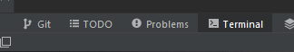 PyCharm bottom menu bar