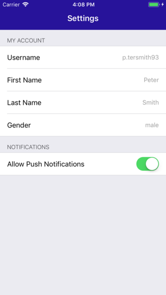 react-native-settings-components ios screenshot