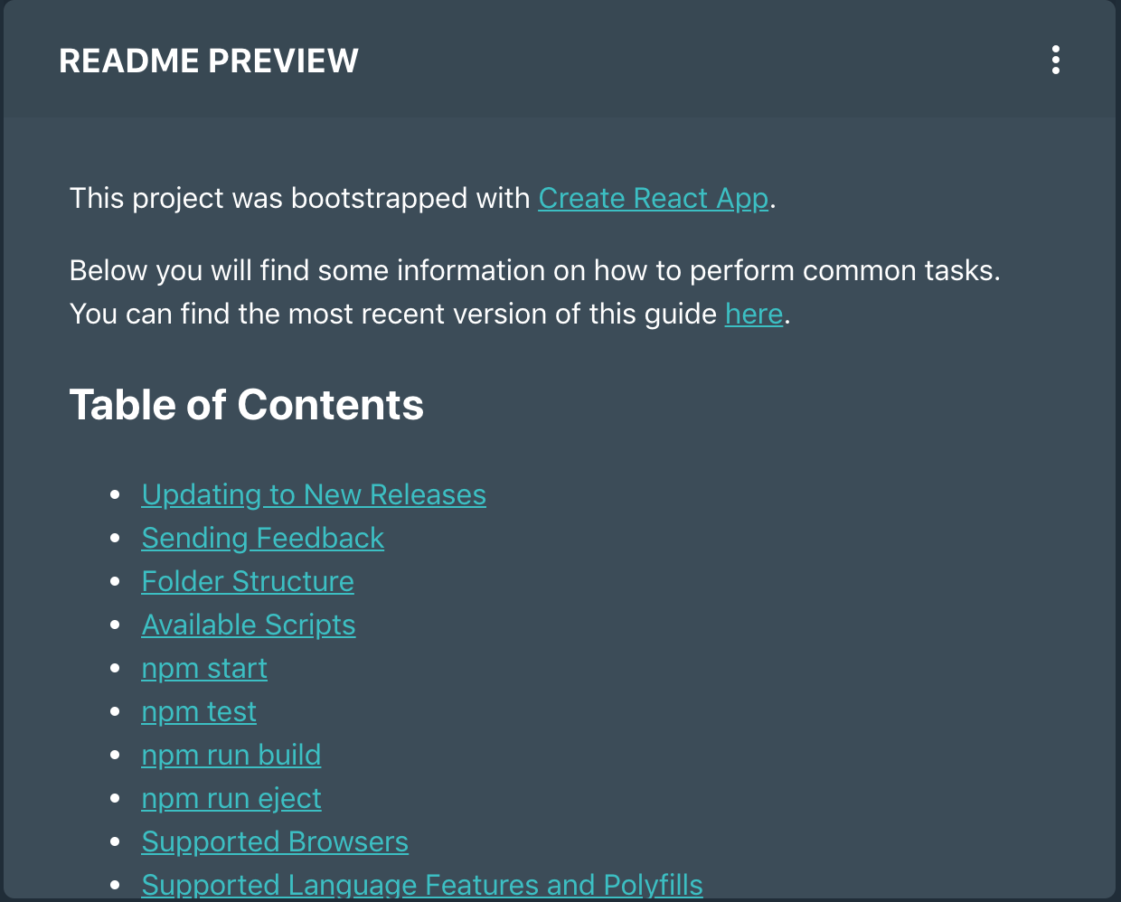 NPM readme preview