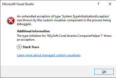 Exception of type 'System.TypeInitializerException' was thrown.