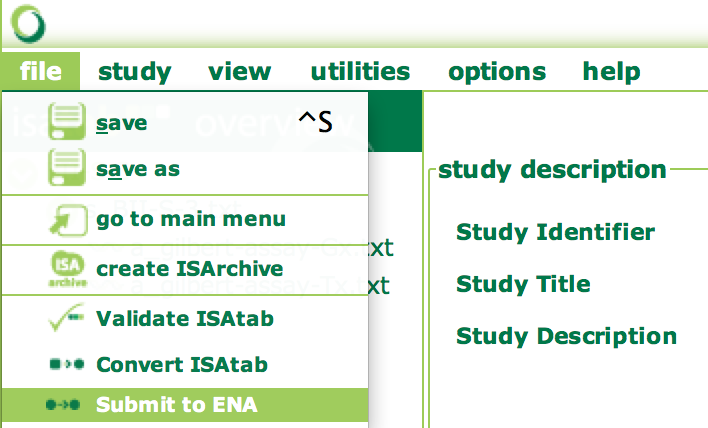 ISAcreator File Menu