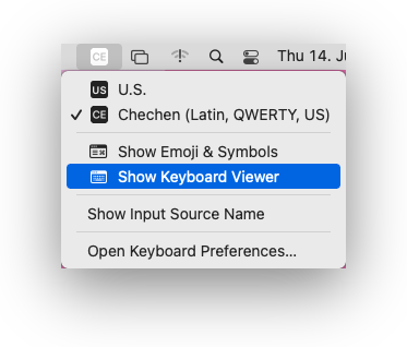 Show Keyboard Viewer