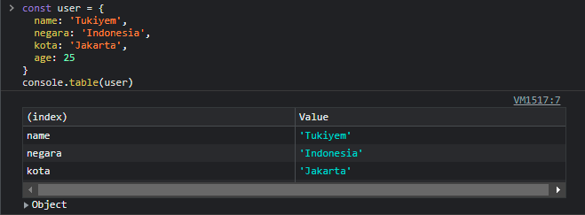 console.table()