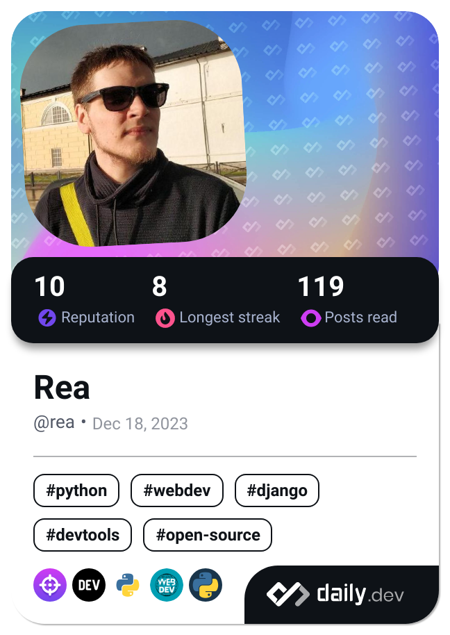 Rea's Dev Card