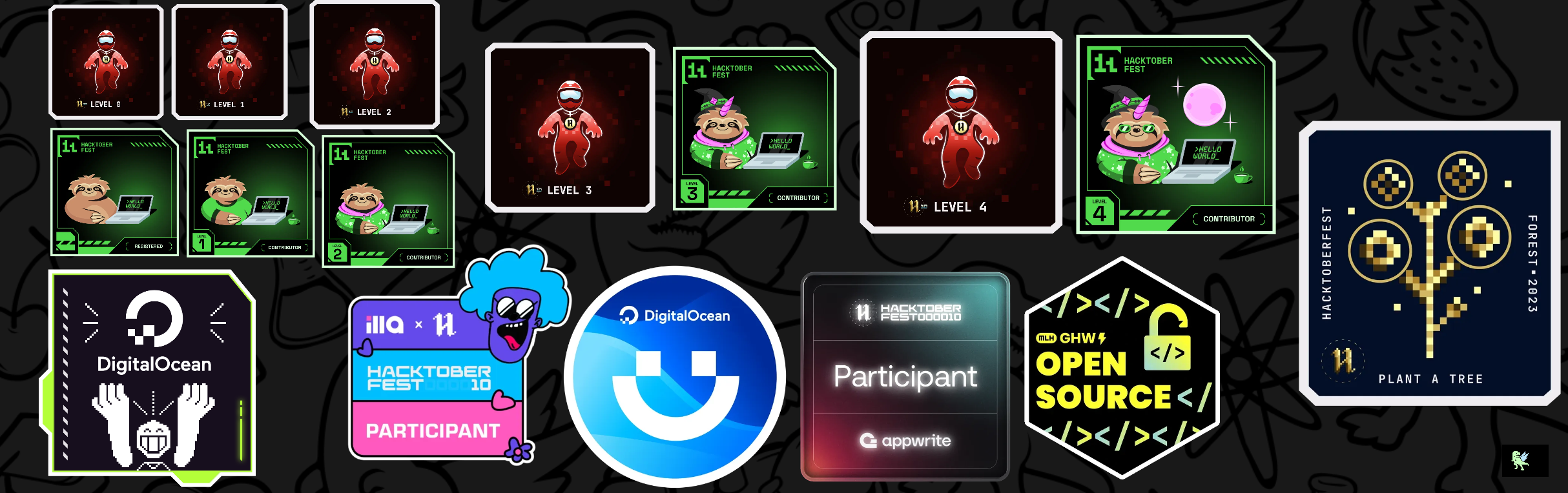 An image of @akanshsirohi's Holopin badges, which is a link to view their full Holopin profile