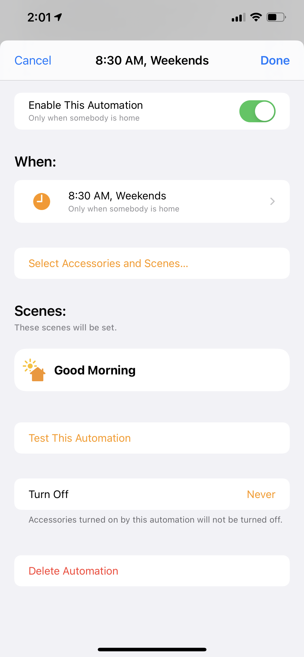Sunrise ( Weekends ) Automation