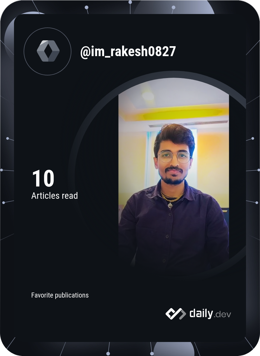 Rakesh Kumar's Dev Card