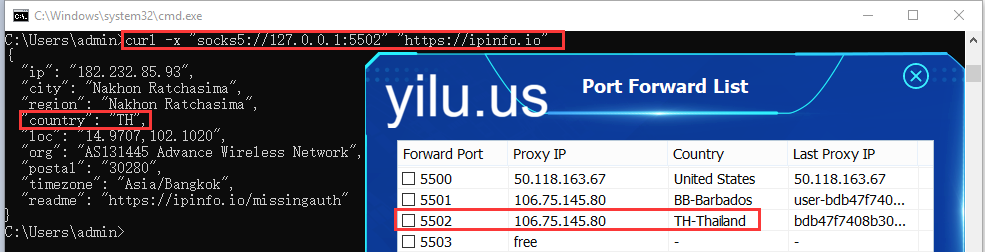 cURL with Proxy