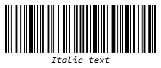 Italic text