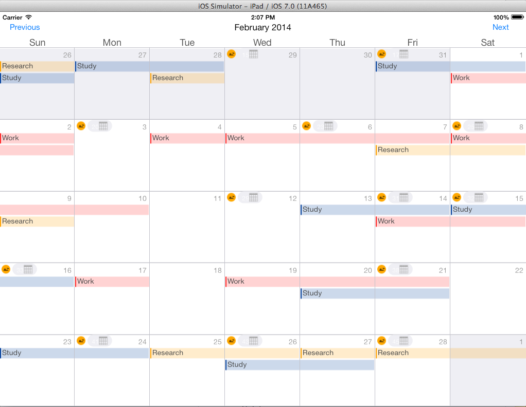 Calendar Ipad view