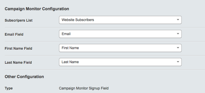 field configuration example