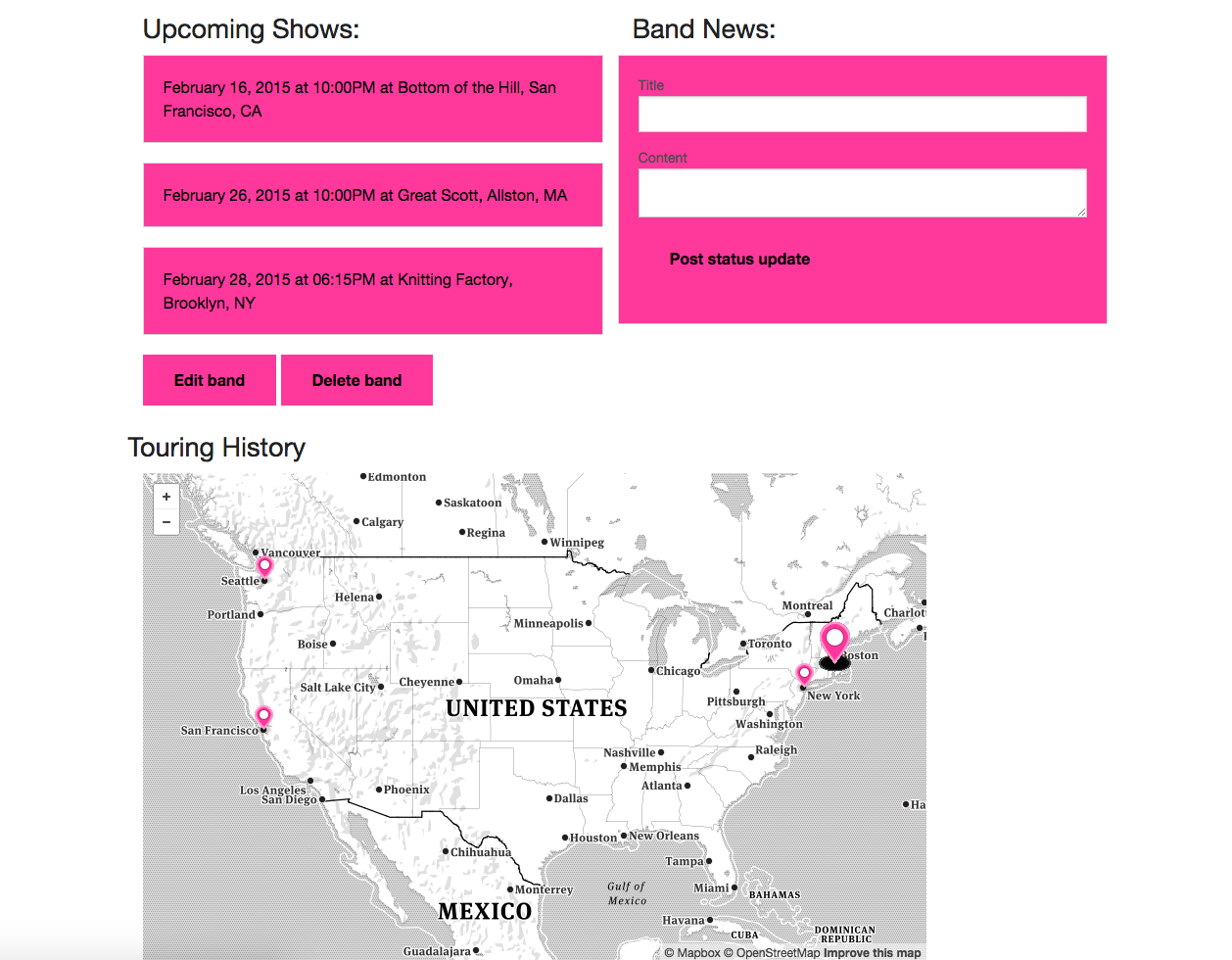 Scene Hub band maps