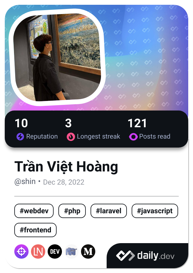 Trần Việt Hoàng's Dev Card