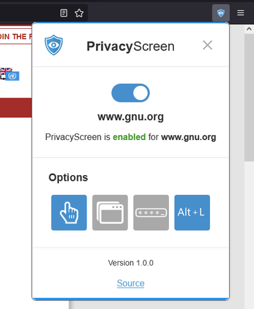 PrivacyScreen Popup Example