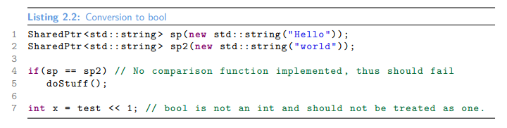 Picture of Listing 2.2 Conversion to bool