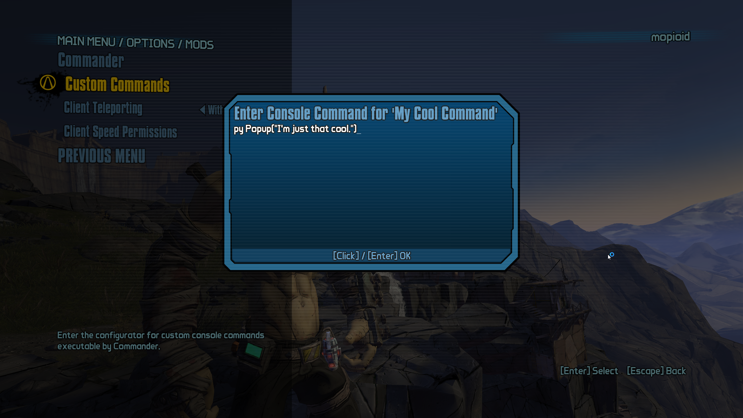 Configurator Command Entry