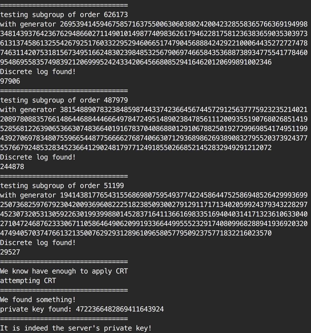 discrete logs