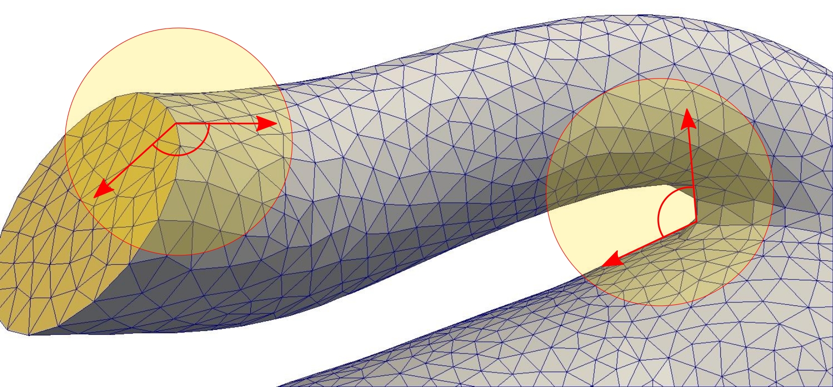 Left and right spotlights are two angles that violates with edge angle threshold.