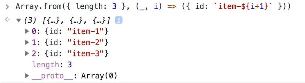 使用 Array.from 填充特定长度