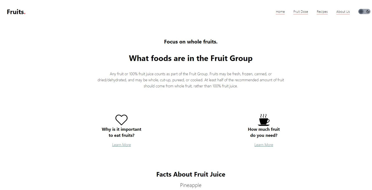 Fruits website
