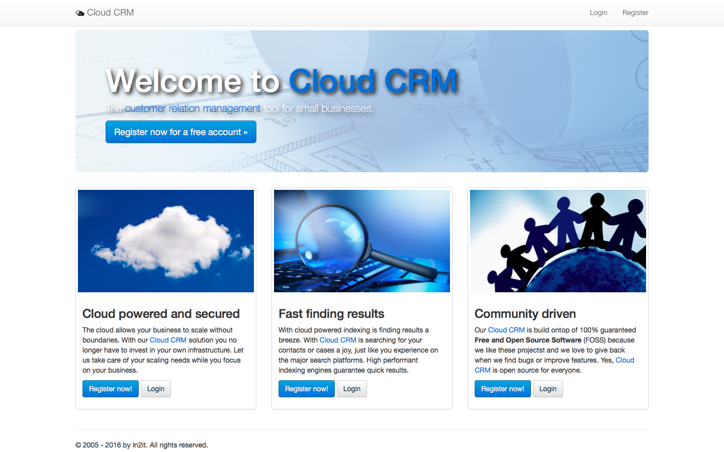 CloudCRM Web app