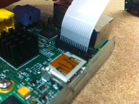 The Raspberry Pi camera module connects to the CSI2 bus.