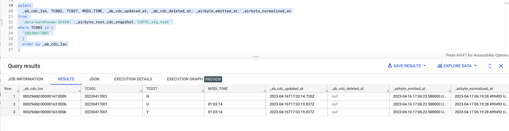 bigquery transformation temp table