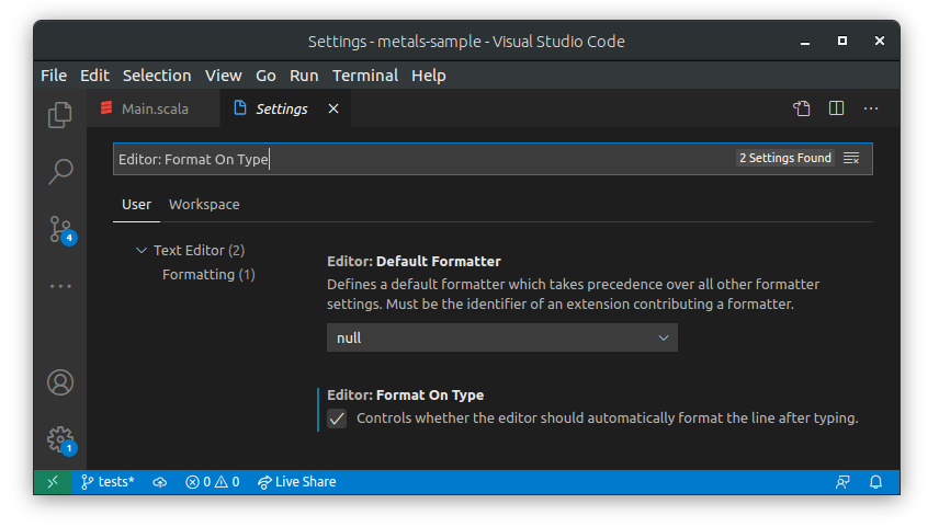 on-type-setting