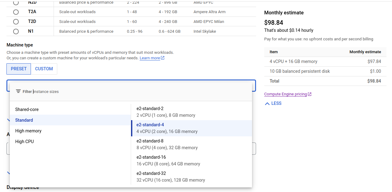 gcloud-console-vm-e2-standard4