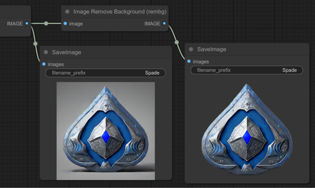 Demonstration of the rembg node