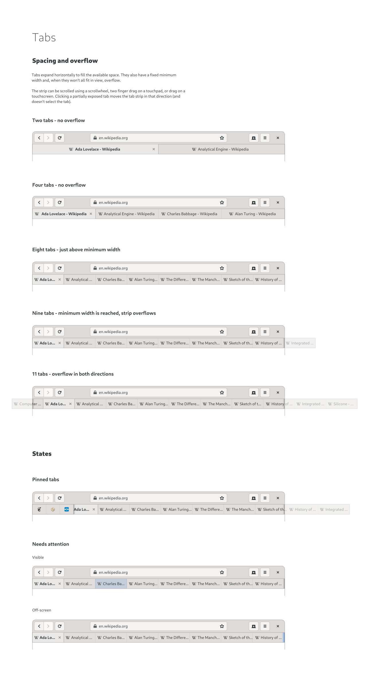 tabs mockup