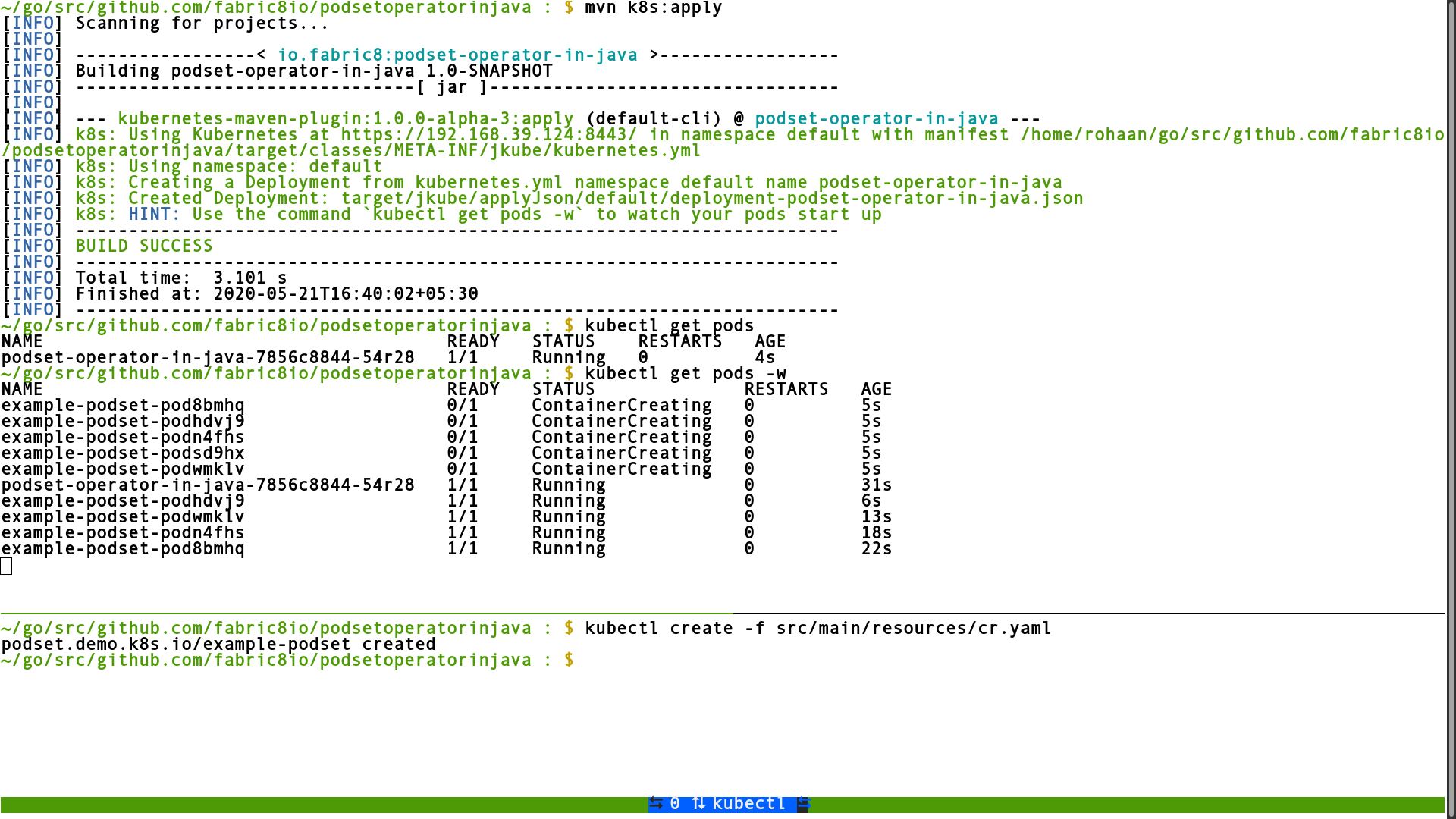 JKube Apply Generated Kubernetes Manifests