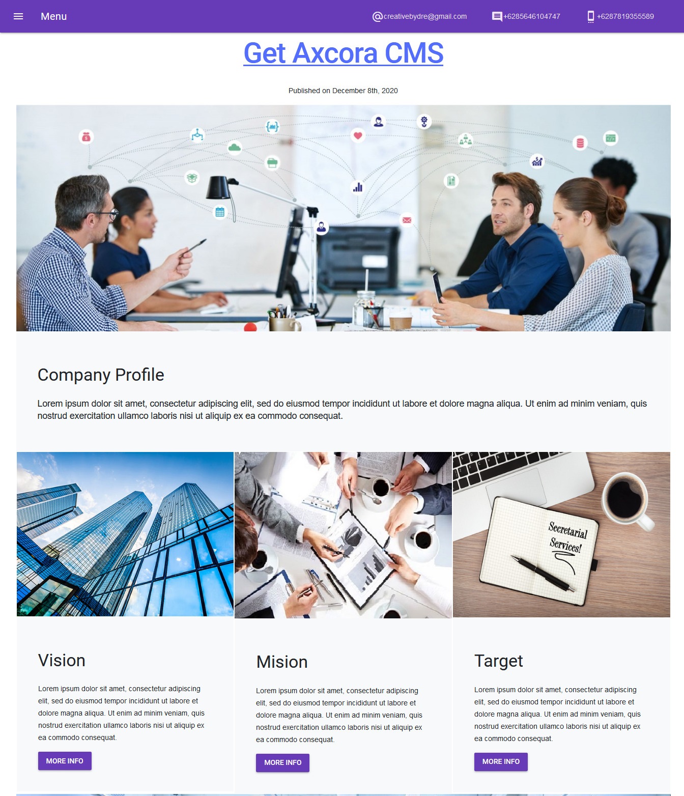 new modern website cms