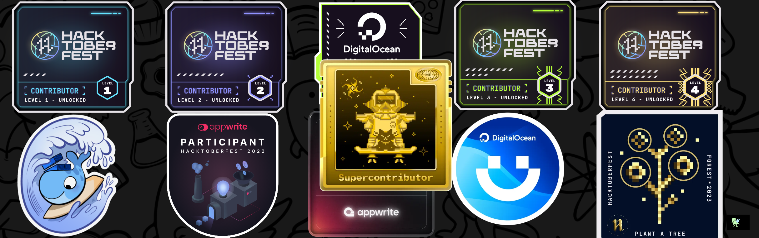 An image of @soumwadeep's Holopin badges, which is a link to view their full Holopin profile