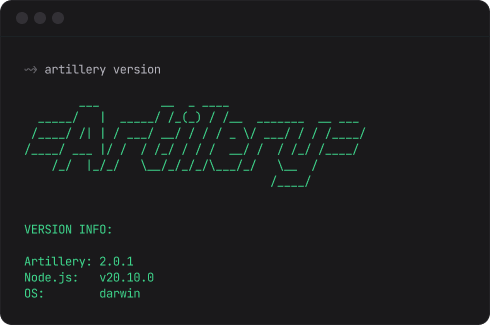 Artillery CLI v2.0.1