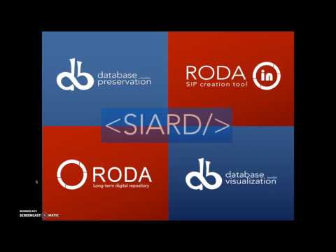 Database preservation workflow screencast