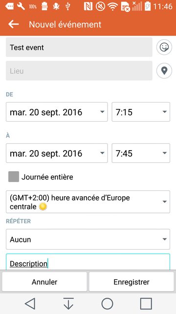 Android calendar react native events