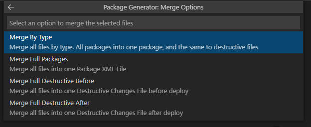 Package Merge Options