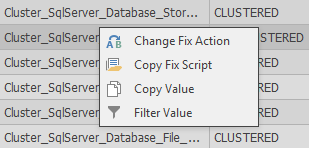 SQL Index Manager - Context menu