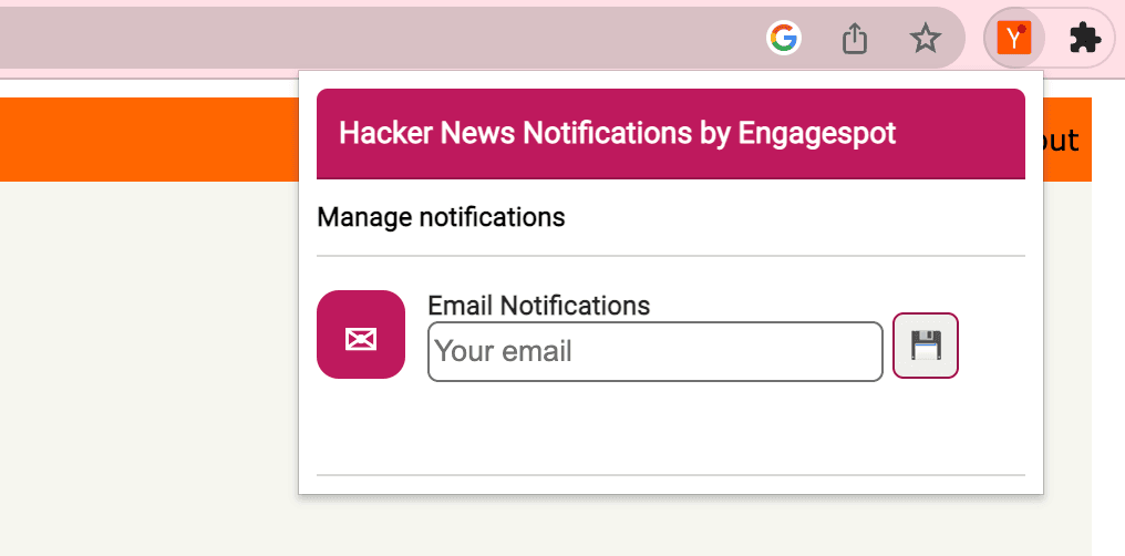 enabling email notification HackerNews