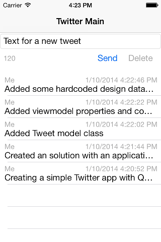 Twitter example on iPhone