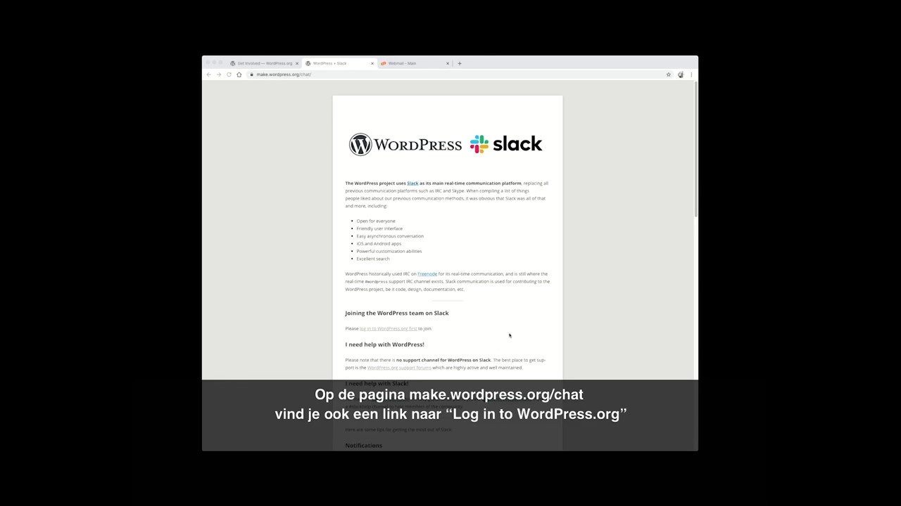 Set up WordPress.org and Slack accounts for the Make WordPress Channel - Dutch version