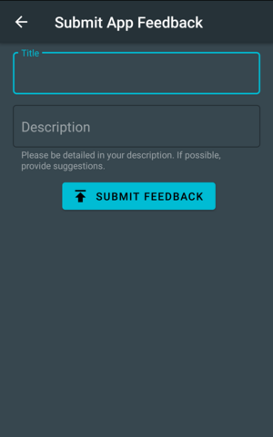 Screenshot of Feedback Form